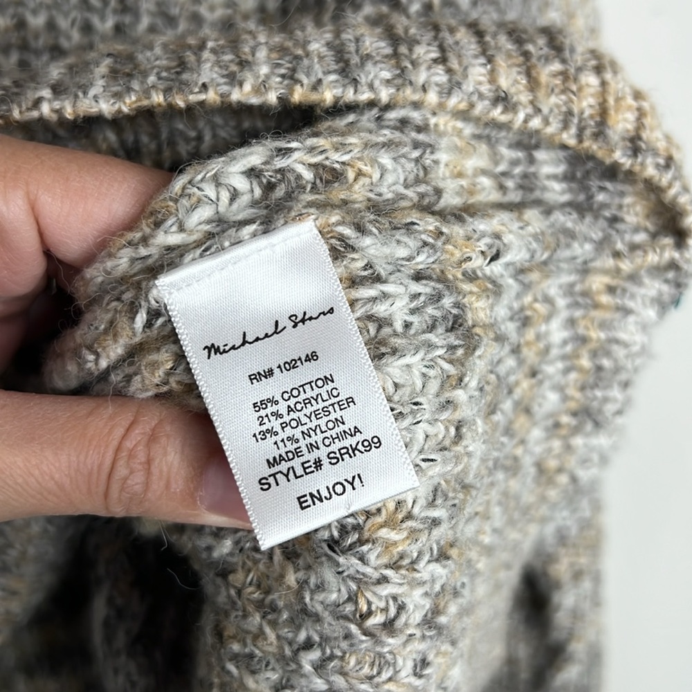 Michael Stars Boxy Crop Michelle Alta Shaker Stitch Cotton Blend Sweater size L - Picture 8 of 12